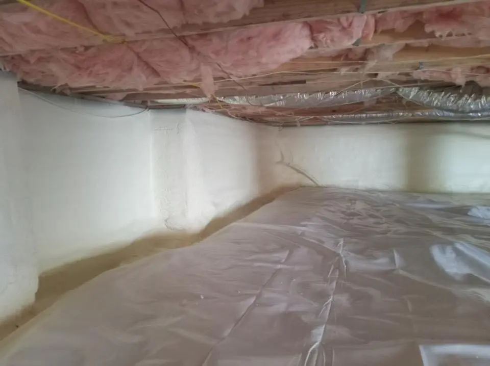 Crawl space encapsulation with closed-cell spray foam for Roof Waterproofing in Chaska
